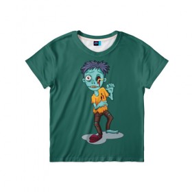 Детская футболка 3D с принтом Ночь зомби в Тюмени, 100% гипоаллергенный полиэфир | прямой крой, круглый вырез горловины, длина до линии бедер, чуть спущенное плечо, ткань немного тянется | halloween | зомби | монстр | праздник | хэллоуин