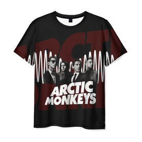 Мужская футболка 3D с принтом Группа Arctic Monkeys в Тюмени, 100% полиэфир | прямой крой, круглый вырез горловины, длина до линии бедер | алекс тёрнер | арктик | арктические мартышки | гаражный | группа | дж ейми кук | инди рок | манкис | музыка | мэтт хелдер | ник о мэлли | обезьяна | постпанк ривайвл | психоделический | рок