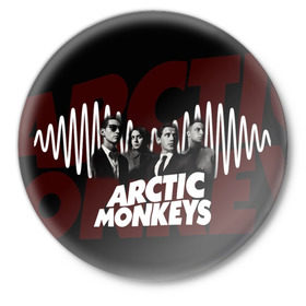 Значок с принтом Группа Arctic Monkeys в Тюмени,  металл | круглая форма, металлическая застежка в виде булавки | алекс тёрнер | арктик | арктические мартышки | гаражный | группа | дж ейми кук | инди рок | манкис | музыка | мэтт хелдер | ник о мэлли | обезьяна | постпанк ривайвл | психоделический | рок