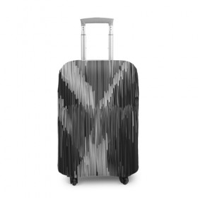 Чехол для чемодана 3D с принтом Черно-белая штриховка в Тюмени, 86% полиэфир, 14% спандекс | двустороннее нанесение принта, прорези для ручек и колес | watercolor | абстракция красок | акварель | брызги красок | краска | потертость красок