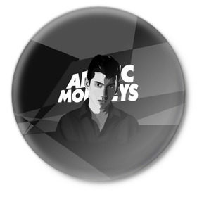 Значок с принтом Солист Arctic Monkeys в Тюмени,  металл | круглая форма, металлическая застежка в виде булавки | arc | алекс тёрнер | арктик | арктические мартышки | гаражный | группа | джейми кук | инди рок | манкис | музыка | мэтт хелдер | ник о мэлли | обезьяна | постпанк ривайвл | психоделический | рок