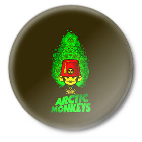 Значок с принтом Arctic Monkeys обезьянка в Тюмени,  металл | круглая форма, металлическая застежка в виде булавки | Тематика изображения на принте: 