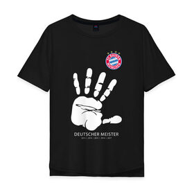 Мужская футболка хлопок Oversize с принтом Bayern Munchen - Deutcher Meister (2018 NEW) в Тюмени, 100% хлопок | свободный крой, круглый ворот, “спинка” длиннее передней части | 0x000000123 | bayern munchen | fcb | football | бавария мюнхен | футбол