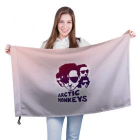 Флаг 3D с принтом Группа Arctic Monkeys в Тюмени, 100% полиэстер | плотность ткани — 95 г/м2, размер — 67 х 109 см. Принт наносится с одной стороны | 