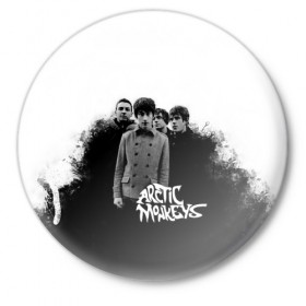 Значок с принтом Группа Arctic Monkeys в Тюмени,  металл | круглая форма, металлическая застежка в виде булавки | arctic monkeys обезьянка