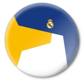 Значок с принтом Real Madrid 2018 #6 в Тюмени,  металл | круглая форма, металлическая застежка в виде булавки | Тематика изображения на принте: emirates | fc | real madrid | клуб | мяч | реал мадрид