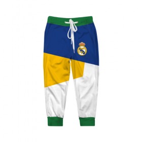 Детские брюки 3D с принтом Real Madrid 2018 #6 в Тюмени, 100% полиэстер | манжеты по низу, эластичный пояс регулируется шнурком, по бокам два кармана без застежек, внутренняя часть кармана из мелкой сетки | emirates | fc | real madrid | клуб | мяч | реал мадрид