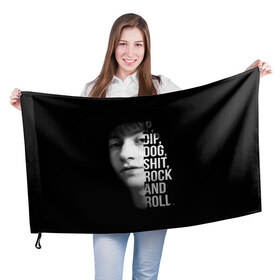 Флаг 3D с принтом Солист Arctic Monkeys в Тюмени, 100% полиэстер | плотность ткани — 95 г/м2, размер — 67 х 109 см. Принт наносится с одной стороны | 