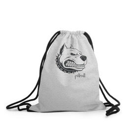 Рюкзак-мешок 3D с принтом Pitbull в Тюмени, 100% полиэстер | плотность ткани — 200 г/м2, размер — 35 х 45 см; лямки — толстые шнурки, застежка на шнуровке, без карманов и подкладки | dog | питбуль | порода | рисунок | собака