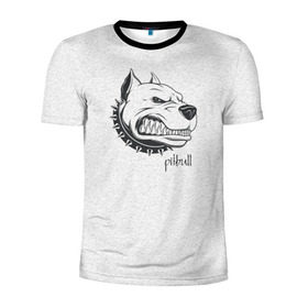 Мужская футболка 3D спортивная с принтом Pitbull в Тюмени, 100% полиэстер с улучшенными характеристиками | приталенный силуэт, круглая горловина, широкие плечи, сужается к линии бедра | dog | питбуль | порода | рисунок | собака