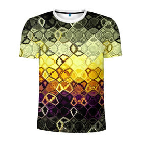 Мужская футболка 3D спортивная с принтом Фрактальный мир в Тюмени, 100% полиэстер с улучшенными характеристиками | приталенный силуэт, круглая горловина, широкие плечи, сужается к линии бедра | Тематика изображения на принте: полосы | разводы | узоры | фрактал