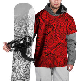 Накидка на куртку 3D с принтом Tie-Dye red в Тюмени, 100% полиэстер |  | волны | красный | разводы | текстура