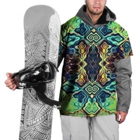 Накидка на куртку 3D с принтом Fractall в Тюмени, 100% полиэстер |  | волны | полосы | разводы | разноцветный | узоры