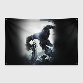 Флаг-баннер с принтом Darksiders 2 в Тюмени, 100% полиэстер | размер 67 х 109 см, плотность ткани — 95 г/м2; по краям флага есть четыре люверса для крепления | darksiders