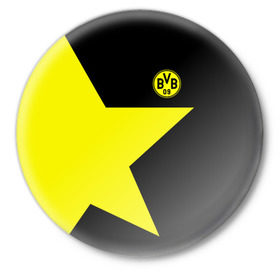 Значок с принтом FC Borussia Dortmund 2018 в Тюмени,  металл | круглая форма, металлическая застежка в виде булавки | Тематика изображения на принте: боруссия | дортмунд