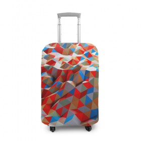 Чехол для чемодана 3D с принтом abstraction polygon в Тюмени, 86% полиэфир, 14% спандекс | двустороннее нанесение принта, прорези для ручек и колес | 
