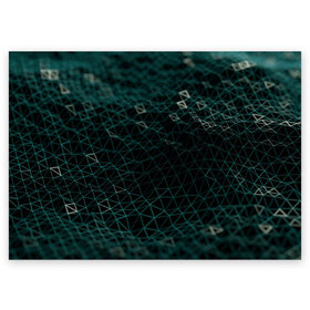 Поздравительная открытка с принтом Технологии в Тюмени, 100% бумага | плотность бумаги 280 г/м2, матовая, на обратной стороне линовка и место для марки
 | abstraction | geometry | абстракция | геометрия | грани | линии | полигоны | постель | текстура | треугольники