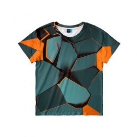 Детская футболка 3D с принтом Нано в Тюмени, 100% гипоаллергенный полиэфир | прямой крой, круглый вырез горловины, длина до линии бедер, чуть спущенное плечо, ткань немного тянется | abstraction | абстракция | геометрия | грани | полигоны | сочетания | треугольники