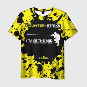 Мужская футболка 3D с принтом Counter-Strike Go Mid в Тюмени, 100% полиэфир | прямой крой, круглый вырез горловины, длина до линии бедер | cs go | global offensive | контр страйк | шутер
