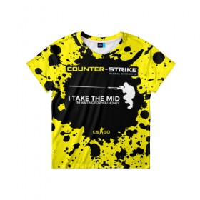 Детская футболка 3D с принтом Counter-Strike Go Mid в Тюмени, 100% гипоаллергенный полиэфир | прямой крой, круглый вырез горловины, длина до линии бедер, чуть спущенное плечо, ткань немного тянется | cs go | global offensive | контр страйк | шутер