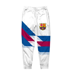 Мужские брюки 3D с принтом FC Barcelona #8 в Тюмени, 100% полиэстер | манжеты по низу, эластичный пояс регулируется шнурком, по бокам два кармана без застежек, внутренняя часть кармана из мелкой сетки | fcb | барселона | геометрия | футбольный клуб