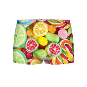 Мужские трусы 3D с принтом Candy в Тюмени, 50% хлопок, 50% полиэстер | классическая посадка, на поясе мягкая тканевая резинка | candy | colorful | lollipop | sweet | конфеты | леденцы | сладости