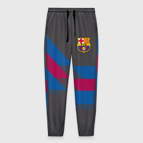 Мужские брюки 3D с принтом FC Barcelona #7 в Тюмени, 100% полиэстер | манжеты по низу, эластичный пояс регулируется шнурком, по бокам два кармана без застежек, внутренняя часть кармана из мелкой сетки | fcb | барселона | геометрия | футбольный клуб