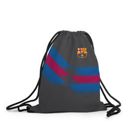 Рюкзак-мешок 3D с принтом FC Barcelona #7 в Тюмени, 100% полиэстер | плотность ткани — 200 г/м2, размер — 35 х 45 см; лямки — толстые шнурки, застежка на шнуровке, без карманов и подкладки | fcb | барселона | геометрия | футбольный клуб
