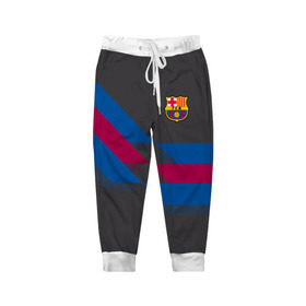 Детские брюки 3D с принтом FC Barcelona #7 в Тюмени, 100% полиэстер | манжеты по низу, эластичный пояс регулируется шнурком, по бокам два кармана без застежек, внутренняя часть кармана из мелкой сетки | fcb | барселона | геометрия | футбольный клуб