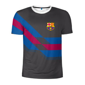 Мужская футболка 3D спортивная с принтом FC Barcelona #7 в Тюмени, 100% полиэстер с улучшенными характеристиками | приталенный силуэт, круглая горловина, широкие плечи, сужается к линии бедра | fcb | барселона | геометрия | футбольный клуб