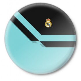 Значок с принтом Real Madrid 2018 #2 в Тюмени,  металл | круглая форма, металлическая застежка в виде булавки | emirates | fc | real madrid | клуб | мяч | реал мадрид | эмблема