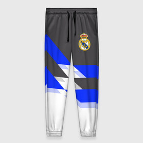 Женские брюки 3D с принтом Real Madrid 2018 в Тюмени, полиэстер 100% | прямой крой, два кармана без застежек по бокам, с мягкой трикотажной резинкой на поясе и по низу штанин. В поясе для дополнительного комфорта — широкие завязки | реал мадрид | эмблема