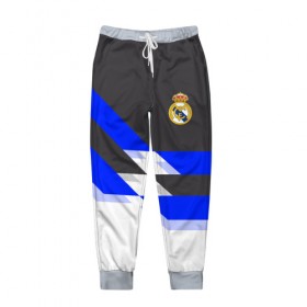Мужские брюки 3D с принтом Real Madrid 2018 в Тюмени, 100% полиэстер | манжеты по низу, эластичный пояс регулируется шнурком, по бокам два кармана без застежек, внутренняя часть кармана из мелкой сетки | реал мадрид | эмблема