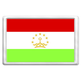 Магнит 45*70 с принтом Флаг Таджикистана в Тюмени, Пластик | Размер: 78*52 мм; Размер печати: 70*45 | парчами точикистон | таджикистан | точикистон | флаг | флаг таджикистана