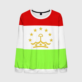 Мужской свитшот 3D с принтом Флаг Таджикистана в Тюмени, 100% полиэстер с мягким внутренним слоем | круглый вырез горловины, мягкая резинка на манжетах и поясе, свободная посадка по фигуре | парчами точикистон | таджикистан | точикистон | флаг | флаг таджикистана