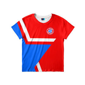Детская футболка 3D с принтом ФК Бавария 2018 Звезда в Тюмени, 100% гипоаллергенный полиэфир | прямой крой, круглый вырез горловины, длина до линии бедер, чуть спущенное плечо, ткань немного тянется | bayern | fly fc | бавария | спорт | футбольный клуб
