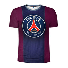 Мужская футболка 3D спортивная с принтом Paris Saint-Germain в Тюмени, 100% полиэстер с улучшенными характеристиками | приталенный силуэт, круглая горловина, широкие плечи, сужается к линии бедра | Тематика изображения на принте: psg | париж | псж | форма | футбол