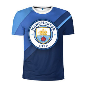 Мужская футболка 3D спортивная с принтом Манчестер Сити в Тюмени, 100% полиэстер с улучшенными характеристиками | приталенный силуэт, круглая горловина, широкие плечи, сужается к линии бедра | city | manchester | горожане | манчестер | сити | футбол | юнайтед