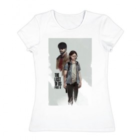 Женская футболка хлопок с принтом The Last of Us в Тюмени, 100% хлопок | прямой крой, круглый вырез горловины, длина до линии бедер, слегка спущенное плечо | 