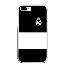 Чехол для iPhone 7Plus/8 Plus матовый с принтом Real Madrid Black Collection в Тюмени, Силикон | Область печати: задняя сторона чехла, без боковых панелей | emirates | fc | real madrid | клуб | мяч | реал мадрид