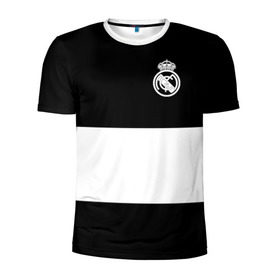 Мужская футболка 3D спортивная с принтом Real Madrid Black Collection в Тюмени, 100% полиэстер с улучшенными характеристиками | приталенный силуэт, круглая горловина, широкие плечи, сужается к линии бедра | emirates | fc | real madrid | клуб | мяч | реал мадрид