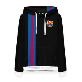 Женская толстовка 3D с принтом FC Barcelona Line Collection в Тюмени, 100% полиэстер  | двухслойный капюшон со шнурком для регулировки, мягкие манжеты на рукавах и по низу толстовки, спереди карман-кенгуру с мягким внутренним слоем. | fc | барселона | эмблема