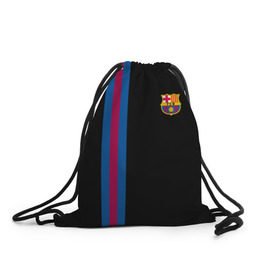 Рюкзак-мешок 3D с принтом FC Barcelona Line Collection в Тюмени, 100% полиэстер | плотность ткани — 200 г/м2, размер — 35 х 45 см; лямки — толстые шнурки, застежка на шнуровке, без карманов и подкладки | fc | барселона | эмблема