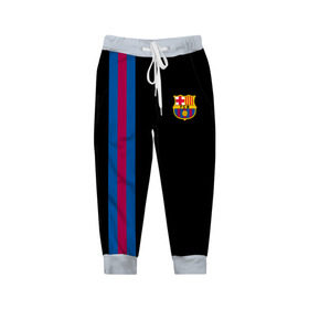 Детские брюки 3D с принтом FC Barcelona Line Collection в Тюмени, 100% полиэстер | манжеты по низу, эластичный пояс регулируется шнурком, по бокам два кармана без застежек, внутренняя часть кармана из мелкой сетки | fc | барселона | эмблема
