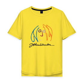 Мужская футболка хлопок Oversize с принтом Джон Ленон 2 в Тюмени, 100% хлопок | свободный крой, круглый ворот, “спинка” длиннее передней части | Тематика изображения на принте: john lennon | the beatles | битлс | джон леннон