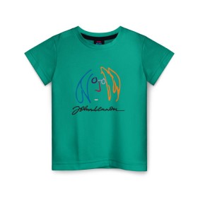 Детская футболка хлопок с принтом Джон Ленон 2 в Тюмени, 100% хлопок | круглый вырез горловины, полуприлегающий силуэт, длина до линии бедер | john lennon | the beatles | битлс | джон леннон