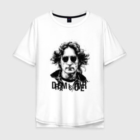 Мужская футболка хлопок Oversize с принтом Джон Леннон 4 в Тюмени, 100% хлопок | свободный крой, круглый ворот, “спинка” длиннее передней части | john lennon | the beatles | битлс | джон леннон