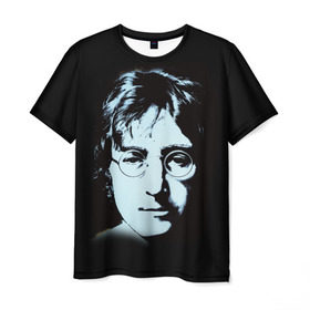 Мужская футболка 3D с принтом Джон Леннон 7 в Тюмени, 100% полиэфир | прямой крой, круглый вырез горловины, длина до линии бедер | Тематика изображения на принте: john lennon | the beatles | битлс | джон леннон