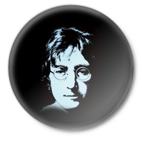 Значок с принтом Джон Леннон 7 в Тюмени,  металл | круглая форма, металлическая застежка в виде булавки | john lennon | the beatles | битлс | джон леннон