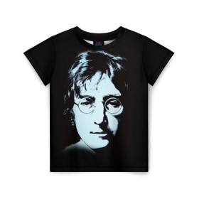 Детская футболка 3D с принтом Джон Леннон 7 в Тюмени, 100% гипоаллергенный полиэфир | прямой крой, круглый вырез горловины, длина до линии бедер, чуть спущенное плечо, ткань немного тянется | Тематика изображения на принте: john lennon | the beatles | битлс | джон леннон
